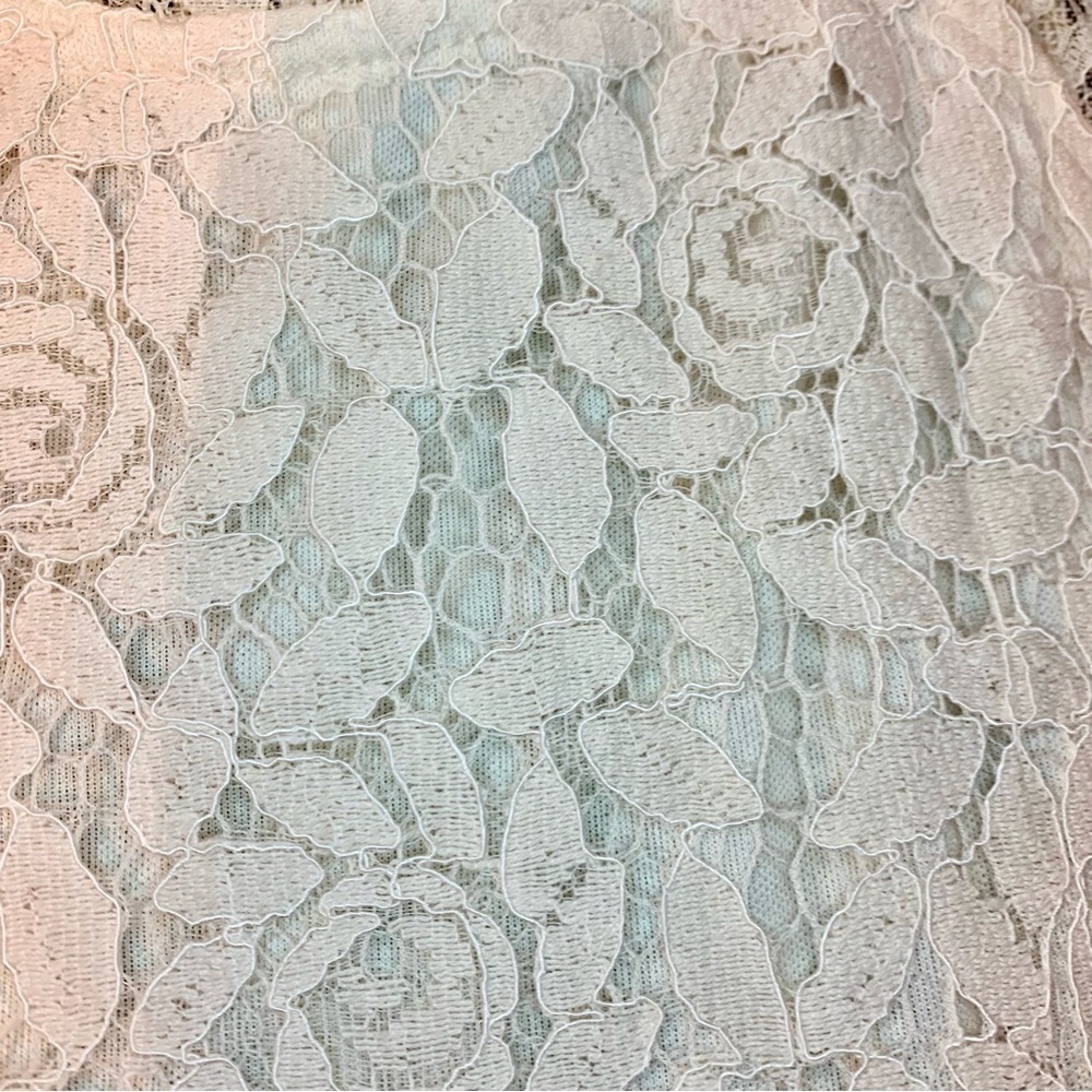 NEW Boho Lace Top Small Ivory / Cream Sleeveless Shirt w/Lace Layer Classy - Picture 5 of 16